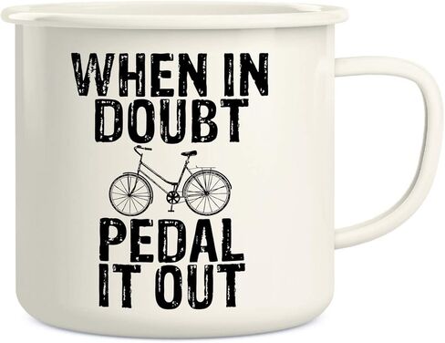 كوب قهوة Retreez عندما تكون في شك بدواسة دراجة نارية 16 أونصة من الفولاذ المقاوم للصدأ معدني للتخييم في المخيمات - مضحك، ساخر، تحفيزي، هدية عيد ميلاد ملهمة لصديق زملاء العمل والأب in Kuwait