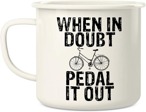 كوب قهوة Retreez عندما تكون في شك بدواسة دراجة نارية 16 أونصة من الفولاذ المقاوم للصدأ معدني للتخييم في المخيمات - مضحك، ساخر، تحفيزي، هدية عيد ميلاد ملهمة لصديق زملاء العمل والأب in Kuwait
