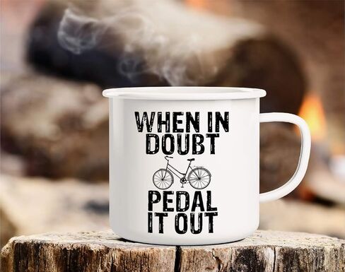 كوب قهوة Retreez عندما تكون في شك بدواسة دراجة نارية 16 أونصة من الفولاذ المقاوم للصدأ معدني للتخييم في المخيمات - مضحك، ساخر، تحفيزي، هدية عيد ميلاد ملهمة لصديق زملاء العمل والأب in Kuwait
