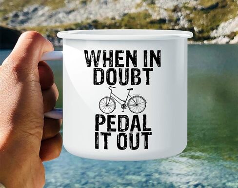 كوب قهوة Retreez عندما تكون في شك بدواسة دراجة نارية 16 أونصة من الفولاذ المقاوم للصدأ معدني للتخييم في المخيمات - مضحك، ساخر، تحفيزي، هدية عيد ميلاد ملهمة لصديق زملاء العمل والأب in Kuwait