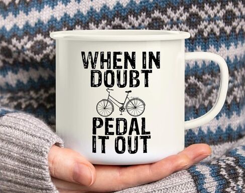 كوب قهوة Retreez عندما تكون في شك بدواسة دراجة نارية 16 أونصة من الفولاذ المقاوم للصدأ معدني للتخييم في المخيمات - مضحك، ساخر، تحفيزي، هدية عيد ميلاد ملهمة لصديق زملاء العمل والأب in Kuwait