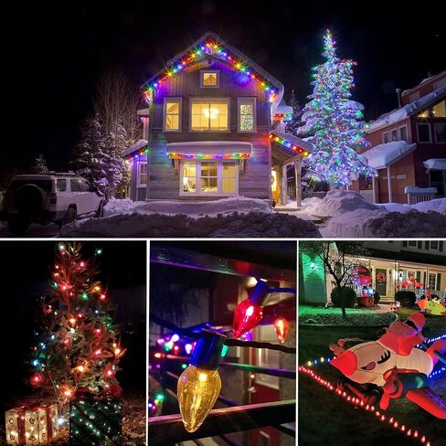25 حزمة C7 LED لمبات الإضاءة الليلية متعددة الألوان، مصابيح بديلة لعيد الميلاد E12 قاعدة شمعدان من البلاستيك المقاوم للكسر، 0.6 وات يعادل 7 وات، مصابيح إضاءة بسلسلة شموع الثريا in Saudi Arabia
