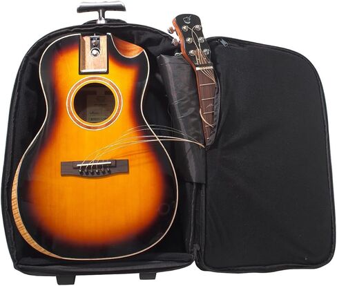 جيتار السفر الصلب من أكاسيا كوا - OF882C جيتار صوتي كهربائي للسفر مع نظام براءة اختراع قابل للطي - حقيبة ظهر محمولة (فوق الرأس) in Kuwait