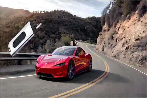 YANGKTIC Tesla USB 128GB USB 3.1-SSD Flash Drive - Tesla Model 3 - Model S - Model X - Model Y - 128GB Solid State Drive Portable in Kuwait