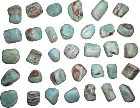 1pc Blue Aragonite Aka Caribbean Calcite 28-35mm Tumbled & Hand Polished Natural Stone Healing Crystal Only Found in Pakistan, Medium or Large in Saudi Arabia