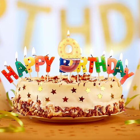 Funny Cartoon Happy Birthday Candle, Numeral Candles Sponge Themed Cake Topper Decoration Cake Number Candles Birthday Decorations for Boys Girls Birthday Cartoon Party Supplies (9) in Saudi Arabia