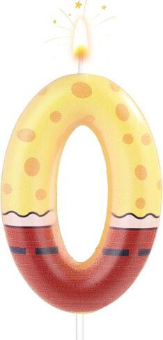 Funny Cartoon Happy Birthday Candle, Numeral Candles Sponge Themed Cake Topper Decoration Cake Number Candles Birthday Decorations for Boys Girls Birthday Cartoon Party Supplies (9) in Saudi Arabia