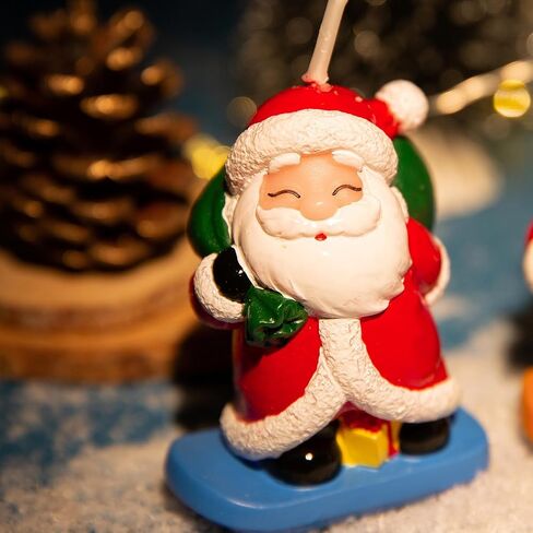 Christmas Candles,Santa,Christmas Tree,Snowman,Reindeer,Gingerbread Color Shaped Candles,Holiday Room Table Christmas Decorations Candle,Xmas Candle Set,Christmas Cake Candles Decor (Gingerbread Man) in Saudi Arabia