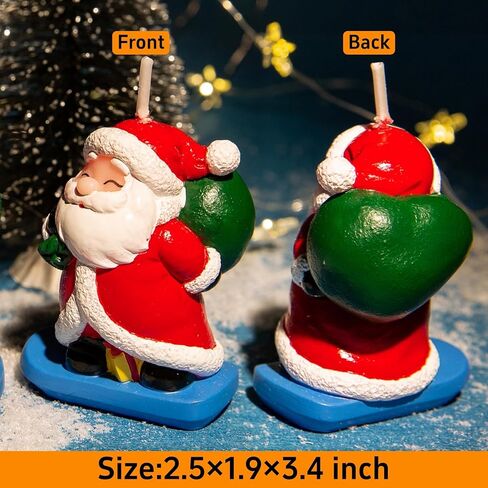 Christmas Candles,Santa,Christmas Tree,Snowman,Reindeer,Gingerbread Color Shaped Candles,Holiday Room Table Christmas Decorations Candle,Xmas Candle Set,Christmas Cake Candles Decor (Gingerbread Man) in Saudi Arabia