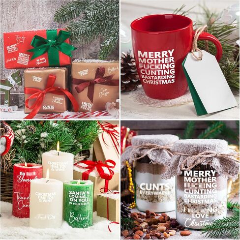 Christmas Vacation Funny Words Vinyl Decals Sticker Watercolor Christmas Ball Bottle Decal White Words Ornament Sticker Window Stickers for Christmas Ball Bottle Wall Window Decor in Saudi Arabia