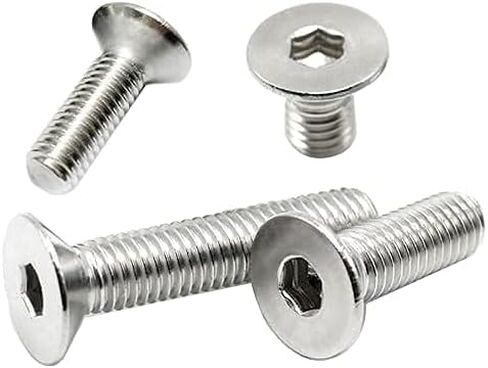 10Pcs M8-1.25 x 60mm Flat Head Socket Cap Screws Bolts, Stainless Steel 18-8 (304), Bright Finish, Allen Socket Drive,Machine Screws Inner Hex Screw Fasteners Bolts in Kuwait