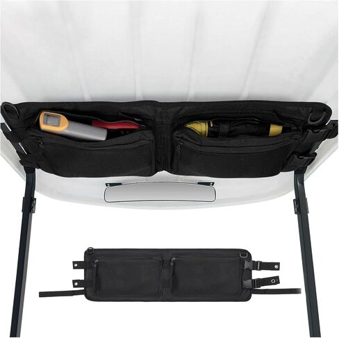 حقيبة تخزين سقف عربة الجولف لسابقة سيارة النادي، تيمبو، فصاعدا، حقيبة تنظيم علوية لعربة الجولف، منظم سقف سيارة الجولف بدون حفر، ملحقات عربة الجولف باللون الأسود in Kuwait