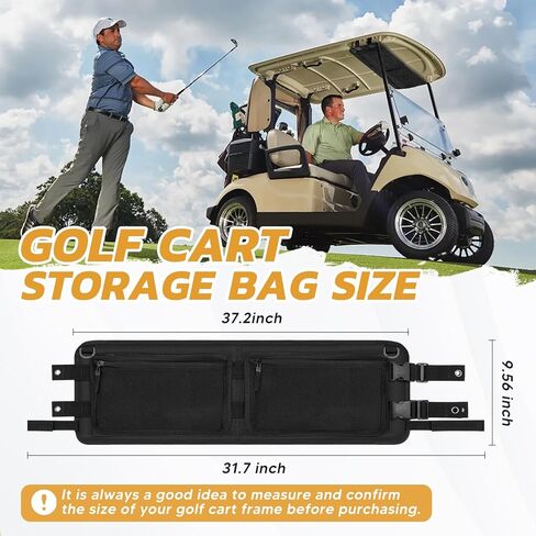 حقيبة تخزين سقف عربة الجولف لسابقة سيارة النادي، تيمبو، فصاعدا، حقيبة تنظيم علوية لعربة الجولف، منظم سقف سيارة الجولف بدون حفر، ملحقات عربة الجولف باللون الأسود in Kuwait