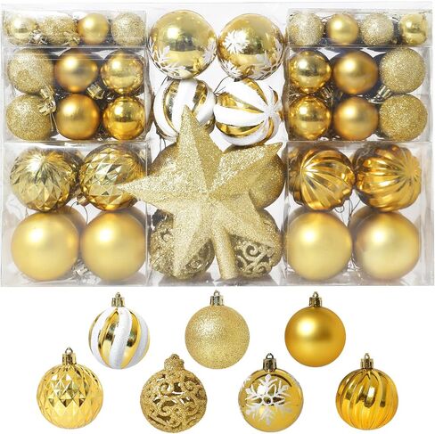 101PCS Christmas Ball Ornaments, Red Shatterproof Christmas Ball Ornaments Set for Christmas Tree, Assorted Hanging Ball Decorations for Xmas Tree Wreath Holiday Party Décor in Saudi Arabia