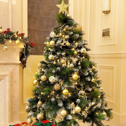 101PCS Christmas Ball Ornaments, Red Shatterproof Christmas Ball Ornaments Set for Christmas Tree, Assorted Hanging Ball Decorations for Xmas Tree Wreath Holiday Party Décor in Saudi Arabia