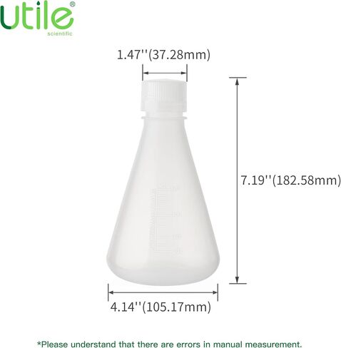 Utile Plastic Erlenmeyer Flask Set with Screw Caps, 6pcs of Vol.500ml Scientific Conical Flask Laboratory Flask, with Molded Graduations, 4023.0671.6 in Kuwait