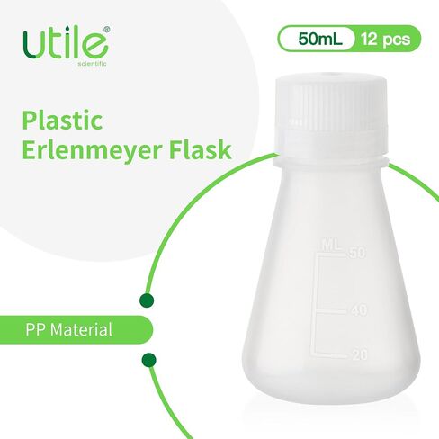 Utile Plastic Erlenmeyer Flask Set with Screw Caps, 6pcs of Vol.500ml Scientific Conical Flask Laboratory Flask, with Molded Graduations, 4023.0671.6 in Kuwait