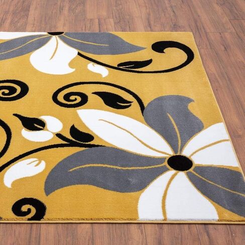 LUXE WEAVERS Floral Modern Red 8x10 Area Rug for Living Rooms in Kuwait