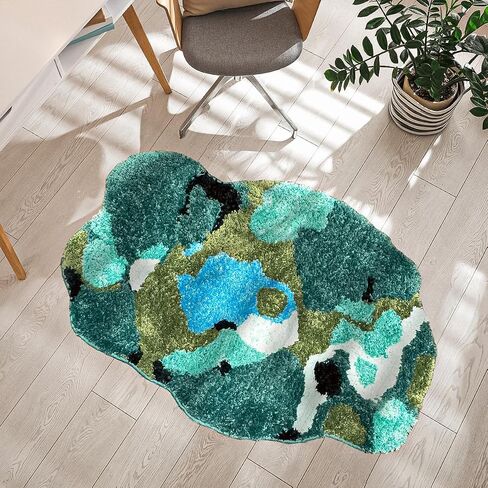 33x24 - Moss Rug - Grass Rug - Cute Rugs for Bedroom Aesthetic - Green Carpet - Tufted Rug - Forest Green Rug - 3D Carpet - Unique Rug - Green Grass Rug in Saudi Arabia