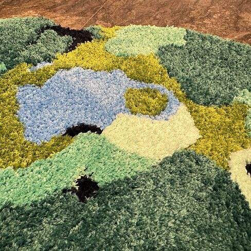 33x24 - Moss Rug - Grass Rug - Cute Rugs for Bedroom Aesthetic - Green Carpet - Tufted Rug - Forest Green Rug - 3D Carpet - Unique Rug - Green Grass Rug in Saudi Arabia