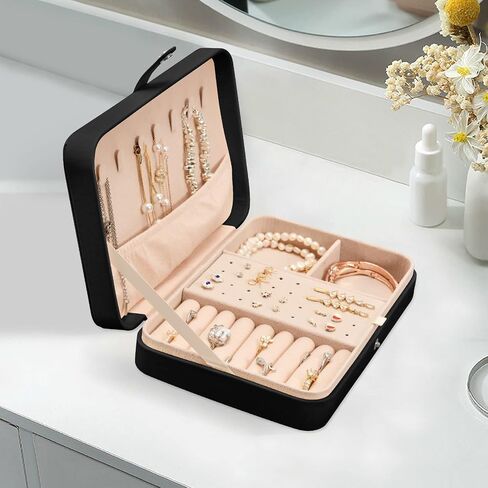 Colorful Skull Mushroom Jewelry Box for Women Girls, PU Leather Jewelry Travel Organizer, Portable Small Jewelry Case, Personalized Jewelry Storage Holder for Ring Earrings Necklace Bracelet in Kuwait