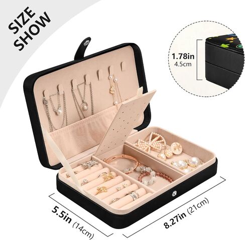 Colorful Skull Mushroom Jewelry Box for Women Girls, PU Leather Jewelry Travel Organizer, Portable Small Jewelry Case, Personalized Jewelry Storage Holder for Ring Earrings Necklace Bracelet in Kuwait