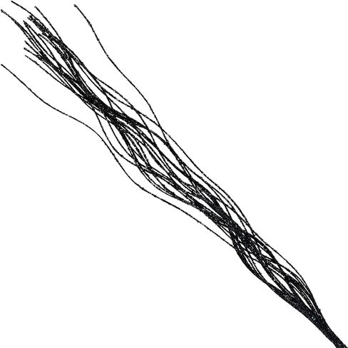 10 PCS Glitter Christmas Picks Sprays Sparkle Curly Ting Branches Decorative Sticks Stems Artificial Curly Wispy Willow Twigs for Christmas Tree Vase Fillers Crafts Garland Home Decor (Black, 10) in Kuwait