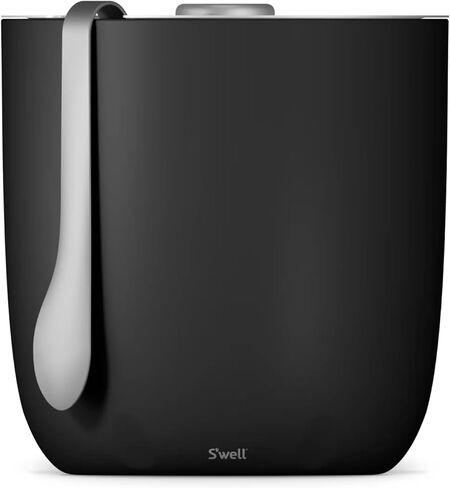 S'well Stainless Steel Ice Bucket with Tongs, Holds 68oz of Ice, Dipped Metallic, Triple Layered Vacuum Insulated Container Keeps Ice Colder for Longer, BPA Free Barware in Saudi Arabia