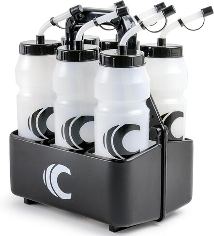 1 Liter Sports Water Bottle, BPA-Free Plastic, 34 Oz Capacity, Large Mouth, 2 Lids with Bottle Carrier (Clear) in Kuwait