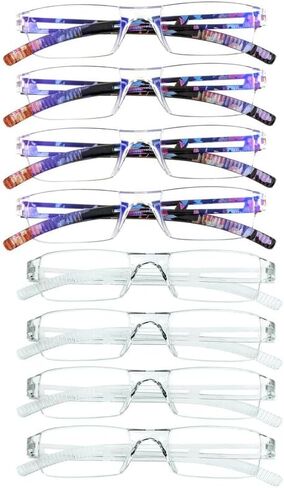 8 Pack Reading Glasses, Blue Light Blocking Computer Reading Glasses, Anti Glare Lightweight Readers in Kuwait