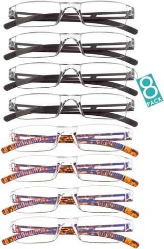 8 Pack Reading Glasses, Blue Light Blocking Computer Reading Glasses, Anti Glare Lightweight Readers in Kuwait