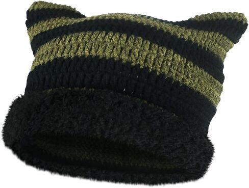 Y2k Beanie Cat Beanie Soft Knit Lazy Beanie for Women Goth Cat Accessories Cat Hat in Saudi Arabia