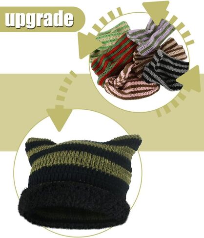 Y2k Beanie Cat Beanie Soft Knit Lazy Beanie for Women Goth Cat Accessories Cat Hat in Saudi Arabia