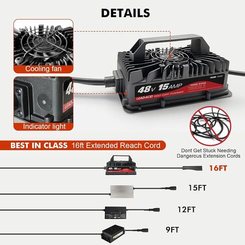 48 Volt Golf Cart Battery Charger Onboard 15 AMP EZGO, Club Car, for Yamaha with OT Terminal in Saudi Arabia