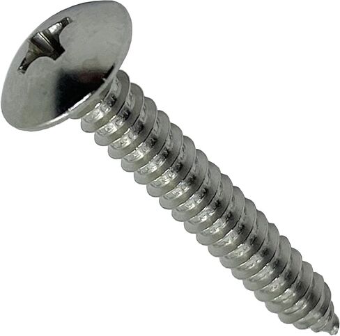 #12 x 1.5" - 18-8 (304) Stainless Steel Truss Head Screw - Fast Self Tapping Wood - Phillips Drive - Full Thread -Bright Finish - 1 ½ in by BRAUNY BOY HARDWARE (50, Screws) in Kuwait