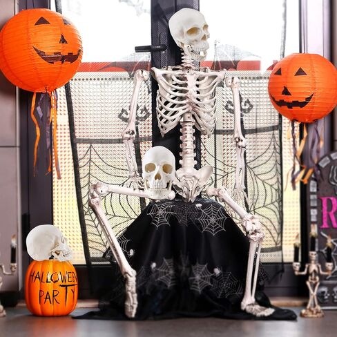 LadyRosian Halloween Decorations Life Size Skeleton Skull Decor Graveyard Outdoor Halloween Home Decor Gift in Kuwait