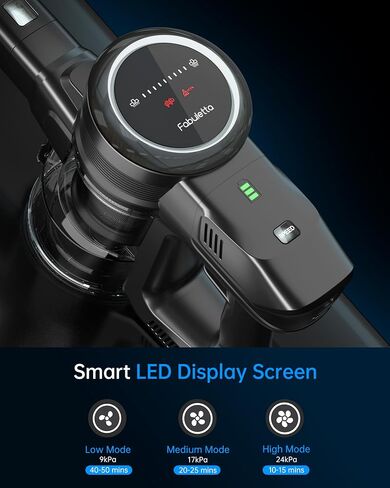 FABULETTA Cordless Vacuum Cleaner with LED Display, Brushless Motor, Max 50 Mins Runtime with Detachable Battery, 6 in 1 Lightweight Stick Vacuum Cleaner for Home Hard Floor and Pet Hair (Black) in Saudi Arabia