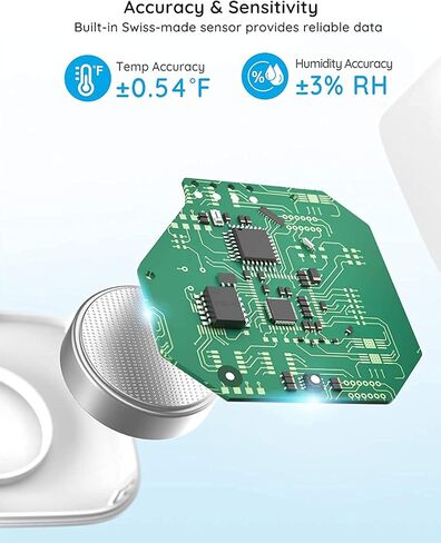 Govee Bluetooth Hygrometer Thermometer, Wireless Thermometer, Mini Humidity Sensor with Notification Alert, Data Storage and Export, 262 Feet Connecting Range in Kuwait