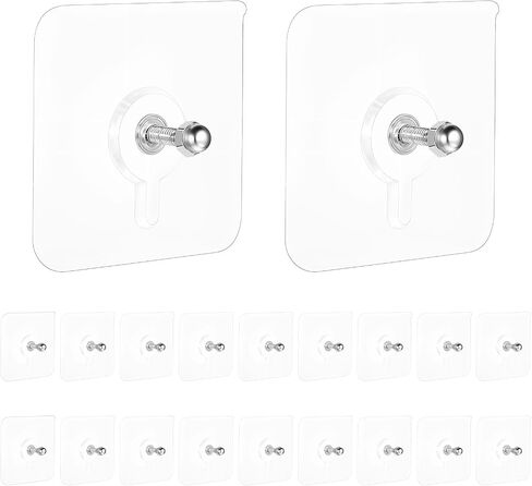 20Pcs Drill Free Adhesive Hooks, Upgraded Adhesive Wall Mount Screw Hooks, Seamless Screws for Wall Mount, Picture Wall Hangers Without Nails for Kitchen, Bathroom, Home, Office in Saudi Arabia