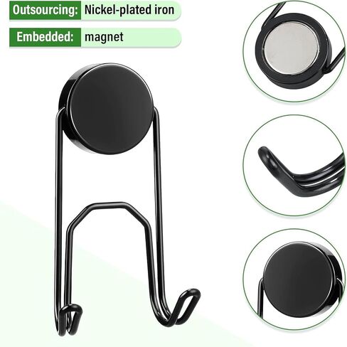 Tioncy 12 Pcs Magnetic Hooks, 55 Lbs Heavy Duty Magnet Hanging Hooks for Refrigerator 304 Stainless Steel Hanging Hooks Kitchen Hooks Magnetic Grill Hooks for Locker Garage and Magnetic Surfaces in Saudi Arabia