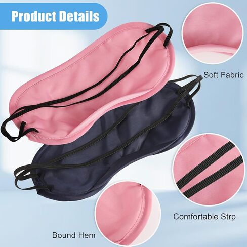 50 عبوة من قناع العين للنوم، معصوب العينين خفيف الوزن، معصوب العينين لألعاب الحفلات، أقنعة النوم مع وسادة أنف وحزام مطاطي، قناع نوم للنوم أثناء السفر، غطاء عين للنساء والرجال، 12 لونًا in Kuwait