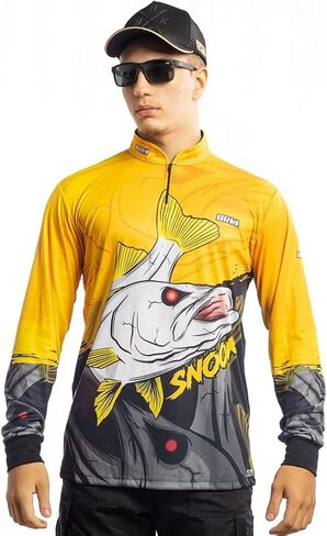 BRK Mens Long Sleeve Fishing Shirt Monster Snook UPF 30 Sun Protection in Saudi Arabia