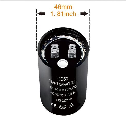 47-56 uf/MFD CD60 Round Start Capacitor ±20% 50/60 Hz 330-375 VAC VAC Round Motor Well Pump Start Capacitor (47-56 uf/MFD) in Saudi Arabia