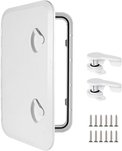 Marine Deck Access Hatch 13.9"×23.86" White/Black Rectangle Boat Hatch & Lid,Boat Deck Hatch Lids in Saudi Arabia