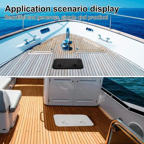 Marine Deck Access Hatch 13.9"×23.86" White/Black Rectangle Boat Hatch & Lid,Boat Deck Hatch Lids in Saudi Arabia