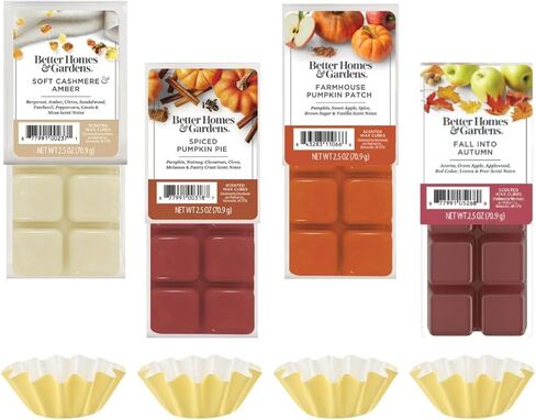 Fall Wax Melts Bundle – Better Homes and Gardens Wax Melts (4) Autumn Wax Melts Pumpkin Spice Wax Melts with Amarysho (4) Wax Warmer Liners Gift Set in Saudi Arabia