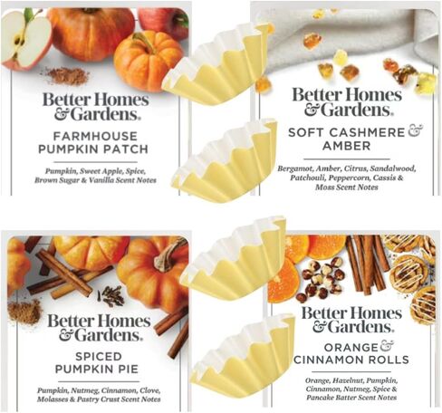 Fall Wax Melts Bundle – Better Homes and Gardens Wax Melts (4) Autumn Wax Melts Pumpkin Spice Wax Melts with Amarysho (4) Wax Warmer Liners Gift Set in Saudi Arabia