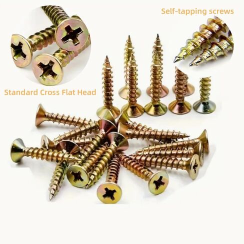 مجموعة متنوعة من مسامير الخشب 170 قطعة، 7 مقاسات #6(5/8"، 4/5"، 1"، 1-1/5"، 1-2/5"، 1-3/5"، 2")، مسطحة براغي الرأس، مجموعة براغي الحوائط الجافة المتنوعة، مثالية للخشب والصفائح الصخرية والمزيد (فضي) in Saudi Arabia