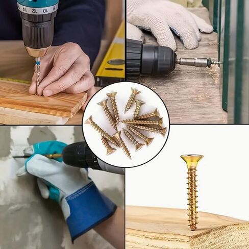 مجموعة متنوعة من مسامير الخشب 170 قطعة، 7 مقاسات #6(5/8"، 4/5"، 1"، 1-1/5"، 1-2/5"، 1-3/5"، 2")، مسطحة براغي الرأس، مجموعة براغي الحوائط الجافة المتنوعة، مثالية للخشب والصفائح الصخرية والمزيد (فضي) in Saudi Arabia