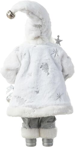 تمثال سانتا التقليدي المصنوع يدويًا لعيد الميلاد من Glitzhome، ارتفاع 45.72 سم من الفراء الصناعي لعيد الميلاد المجيد سانتا كلوز مع وجه بورسلين ديكورات منزلية لعطلات الكريسماس ومقتنيات in Kuwait